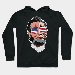 Abraham Lincoln Funny USA Sunglasses Wearing Comic Style Hoodie